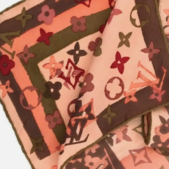 AUTH LOUIS VUITTON MONOGRAM MULTICOLOR SILK SCARF - Picture 3 of 10